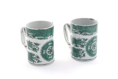 Lot 838 - A pair of Chinese export mugs