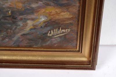 Lot 1015 - Walter Holmes - Sunset at Cullercoats | oil