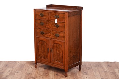 Lot 509 - Denby & Spinks Ltd, Leeds: a burr walnut and walnut cabinet, c.1920