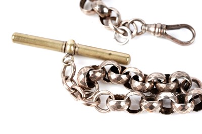 Lot 125 - A 9ct gold necklace; and an albert watch chain