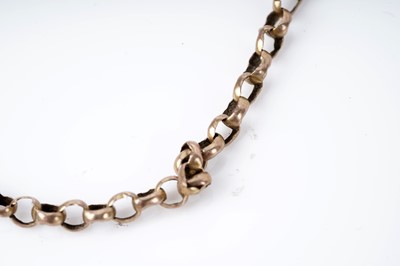 Lot 125 - A 9ct gold necklace; and an albert watch chain