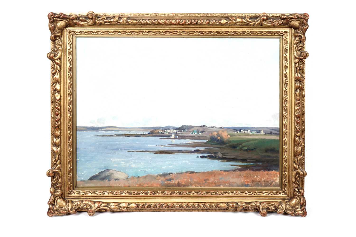 Lot 1014 - Joseph Alfonso Toft - Blue Skies Above the Scottish Highlands | oil
