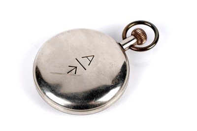Lot 298 - Electa Military: a steel cased open faced military Mark V pocket watch