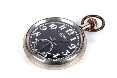 Lot 298 - Electa Military: a steel cased open faced military Mark V pocket watch