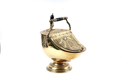 Lot 187 - A Victorian brass coal scuttle