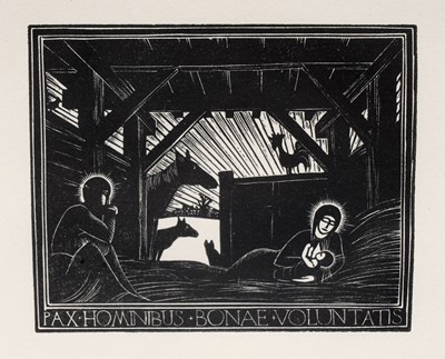 Lot 572 - Eric Gill - Christmas Gifts: Dawn | wood engraving