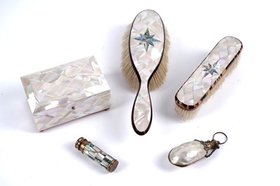 Lot 260 - A collection of Victorian and later mother-of-pearl dressing accessories