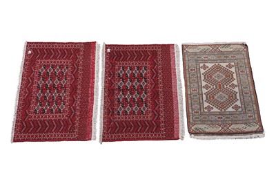 Lot 137 - A pair of Turkoman prayer rugs; and a Caucasian rug