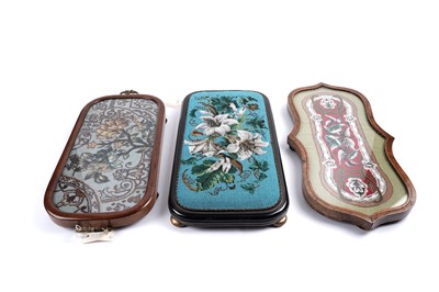 Lot 190 - Three Victorian beadwork trays