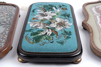 Lot 190 - Three Victorian beadwork trays