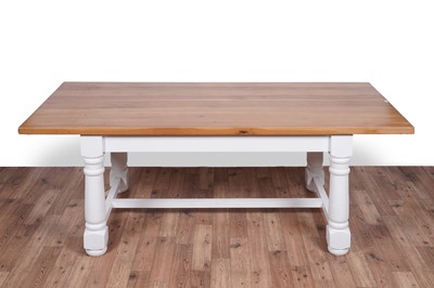 Lot 95 - A substantial oak farmhouse dining table