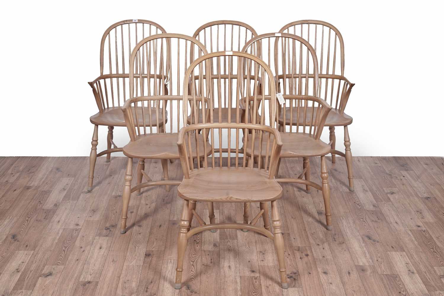 Lot 96 - Attributed to Treske: A set of six modern ash Windsor armchairs