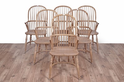 Lot 96 - Attributed to Treske: A set of six modern ash Windsor armchairs