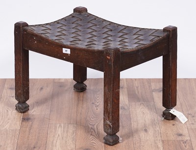 Lot 97 - In the style of Arthur W Simpson: an Arts and Crafts footstool