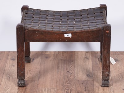 Lot 97 - In the style of Arthur W Simpson: an Arts and Crafts footstool