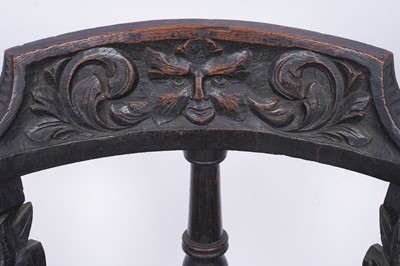 Lot 98 - Laidler Robsons & Co, Sunderland: a Victorian carved oak corner chair
