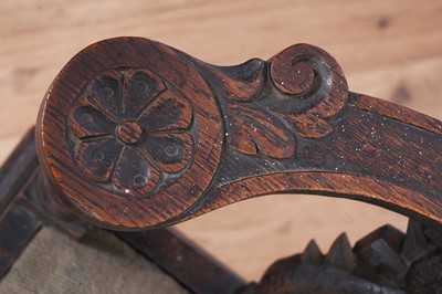 Lot 98 - Laidler Robsons & Co, Sunderland: a Victorian carved oak corner chair