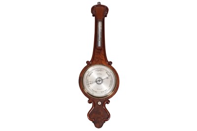 Lot 162 - A Victorian mahogany wheel barometer