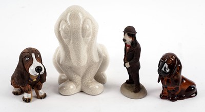 Lot 349 - ﻿A collection of decorative ceramic and other figures of basset hounds