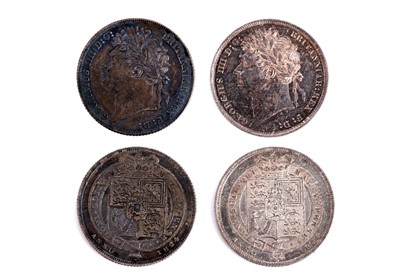 Lot 882 - A George IV (1820-1830), Shilling; and one other