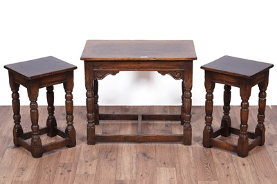 Lot 117 - Titchmarsh and Goodwin: a Georgian style oak nest of three tables