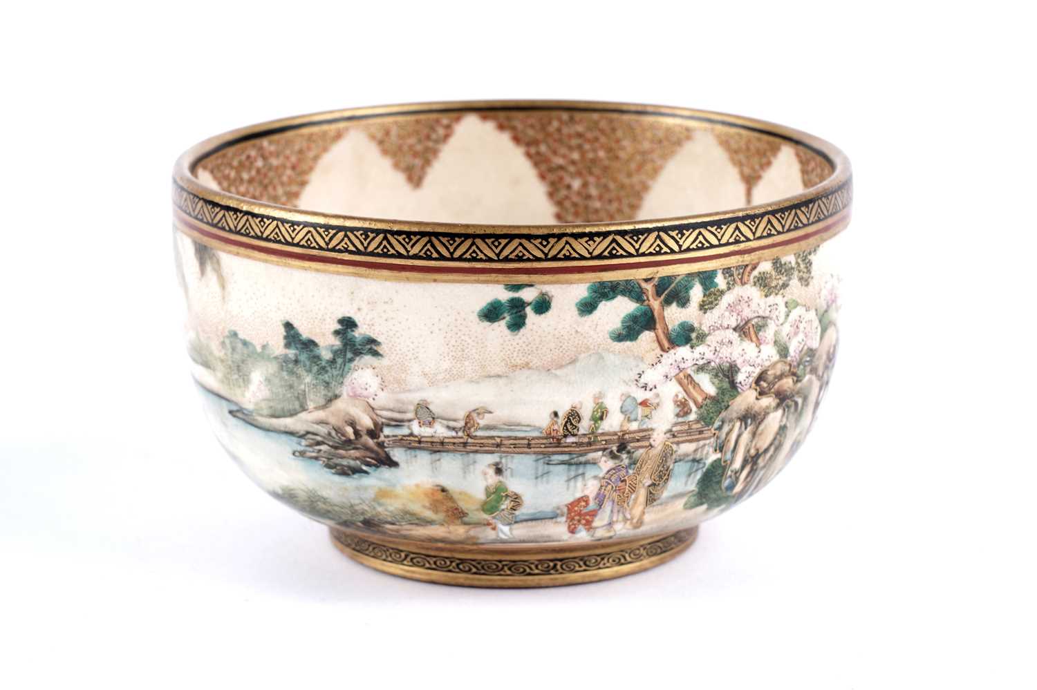 Lot 872 - A Japanese earthenware butterfly bowl