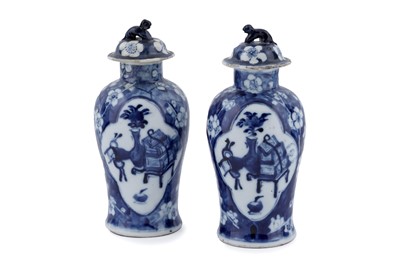 Lot 812 - A pair of late 19th Century Chinese blue and white vases