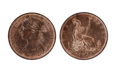 Lot 895 - A Queen Victoria bronze Penny