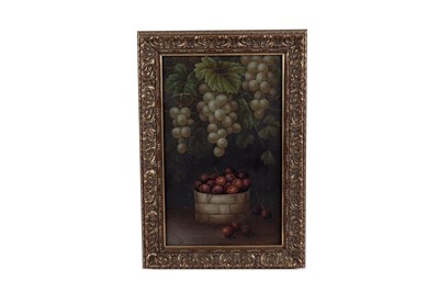 Lot 216 - Edwin Steele - Still life study of grapes and cherries | oil