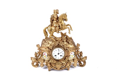 Lot 167 - A 19th Century French gilt cast metal 8-day mantel clock