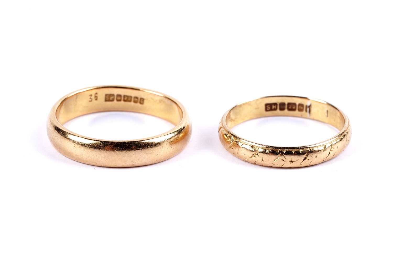 Lot 56 - Two 22ct yellow gold wedding rings