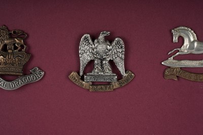 Lot 4 - A display of British Regimental cap badges