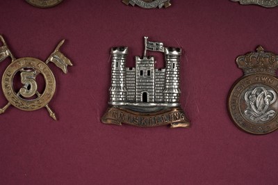 Lot 4 - A display of British Regimental cap badges