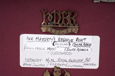 Lot 4 - A display of British Regimental cap badges