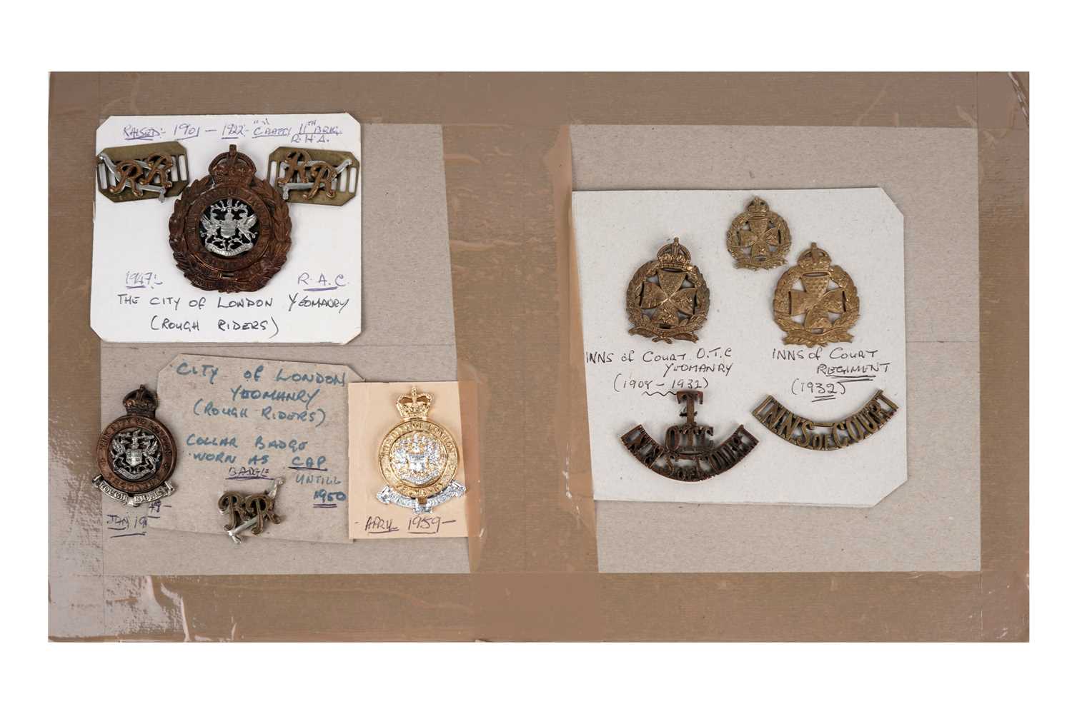 Lot 7 - City of London Yeomanry (Rough Riders) and other badges and titles