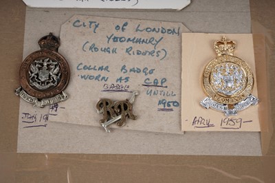 Lot 7 - City of London Yeomanry (Rough Riders) and other badges and titles