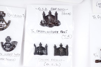 Lot 15 - Electrical British Military Regimental cap badges, collar badges and titles