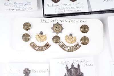 Lot 15 - Electrical British Military Regimental cap badges, collar badges and titles