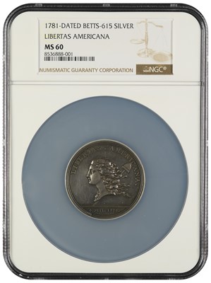 Lot 262 - "1781" (1783) Libertas Americana Medal, MS-60 (NGC)