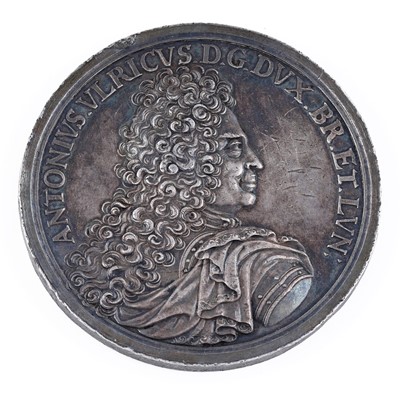 Lot 266 - Großkurth, Heinrich Paul: Anton Ulrich of Brunswick-Wolfenbüttel silver medallion