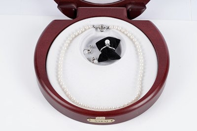 Lot 648 - Yukiko pearl: a matched suite of pearl and diamond jewellery