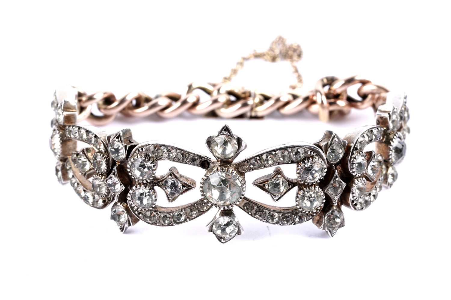 Lot 65 - An Art Nouveau white paste bracelet