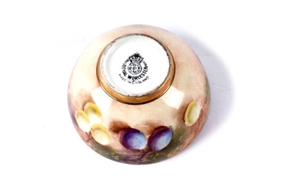 Lot 1109 - A Royal Worcester fruit painted miniature sugar bowl