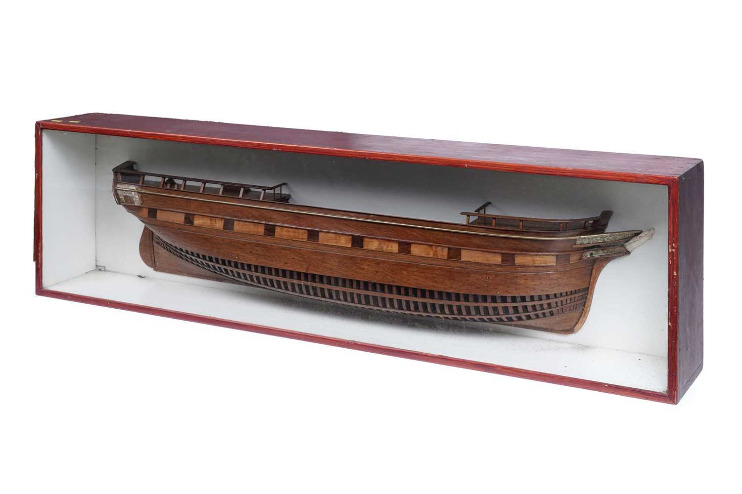 Lot 191 - A 20th Century cased half block ship model