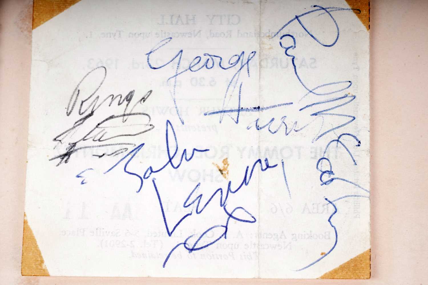 Lot 198 - A 1963 Beatles signed ticket stub; and autograph album