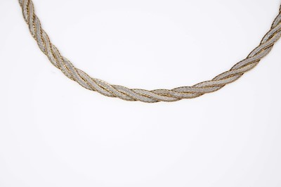 Lot 131 - An Italian bi-colour gold fancy link chain necklace