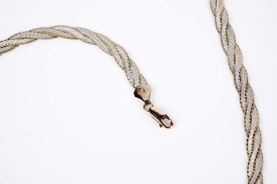 Lot 131 - An Italian bi-colour gold fancy link chain necklace