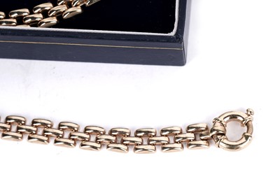 Lot 133 - A yellow gold panther link chain necklace; and bracelet