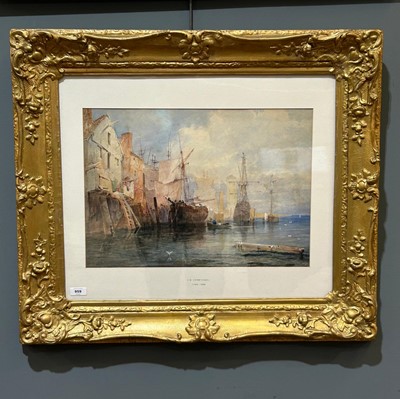 Lot 959 - Attributed to John Wilson Carmichael - North Shields Harbour | watercolour