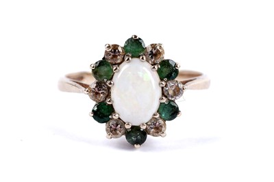 Lot 51 - Two opal cluster dress rings